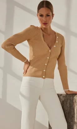 Fashion - Renata Cardigan - Beach/White Sweaters & Knits