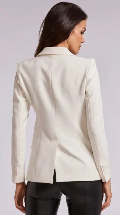 New - Roxy Crystal Lapel Blazer - White/Clear Blazers