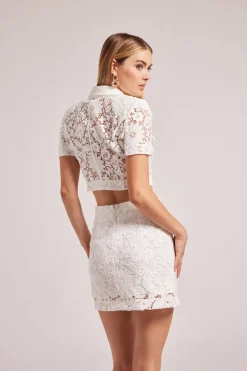 Discount - Sabrina Lace Skirt - White Mini Skirts