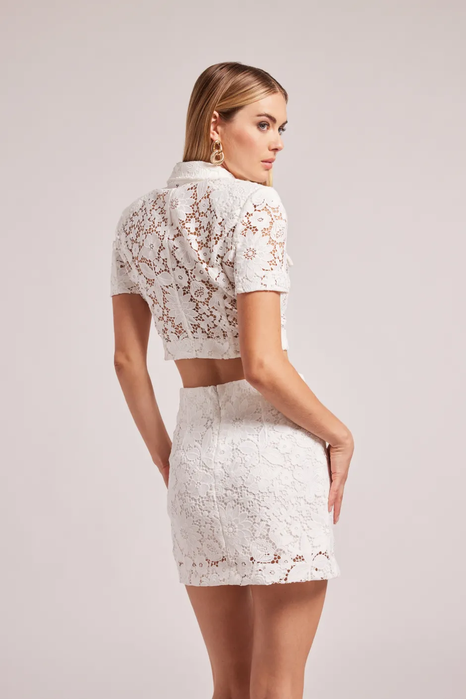 Discount - Sabrina Lace Skirt - White Mini Skirts