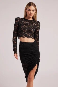 Sale - Safia Lace Top - Black Crop Tops