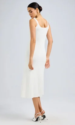 Best - Sharon Sweater Dress - White Midi | Midi Dresses