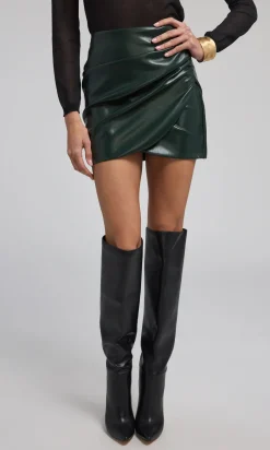 Fashion - Shyann Vegan Leather Mini Skirt - Forest Mini Skirts