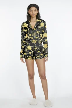 Clearance - Sophie Pajama Set - Black/Gold Intimates