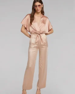 Sale - Theresa Satin Pant - Terracota Pants