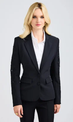 Hot - Venturi Lace Combo Blazer - Black Blazers