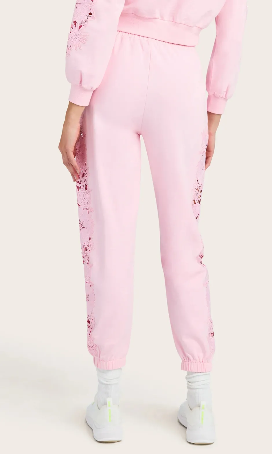 Hot - Winnie Lace Combo Jogger - Petal Pink Pants