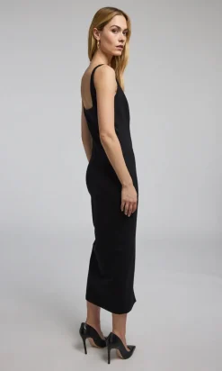 Best - Yolanda Ponte Midi Dress - Black Dresses | Long Dresses