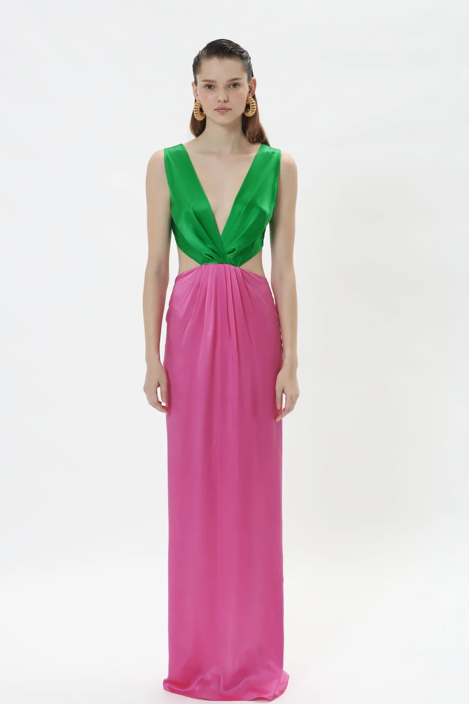 Fashion - Rosie Gown - Pink/ green Dresses | Long Dresses