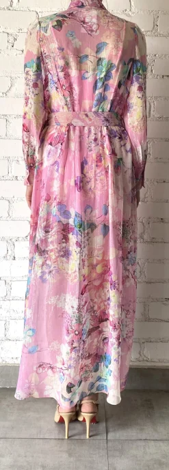 Sale - April Long Shirt Dress - Pink Floral Dresses | Long Dresses