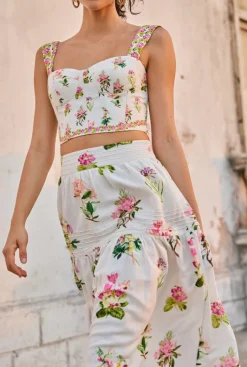 New - Corset Top - Floral Crop Tops