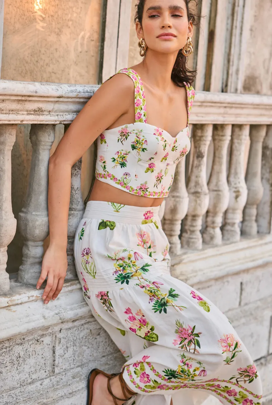 New - Corset Top - Floral Crop Tops