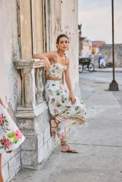 New - Corset Top - Floral Crop Tops
