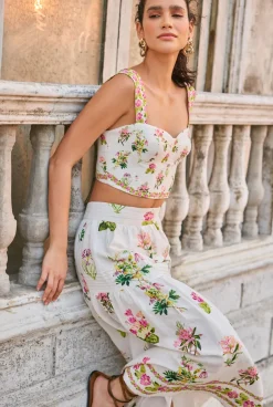 Best - Midi Skirt - White floral Long Skirts
