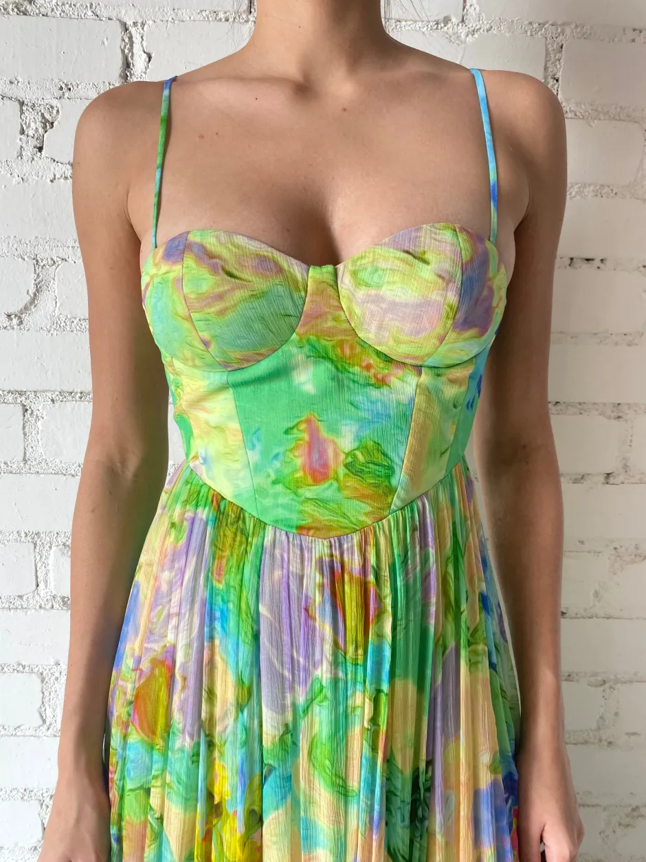 Hot - Tiva Corseted Long Dress - Multi Dresses | Long Dresses