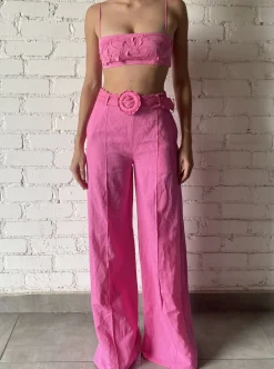 Hot - Yuri Bandeau - Pink Crop Tops