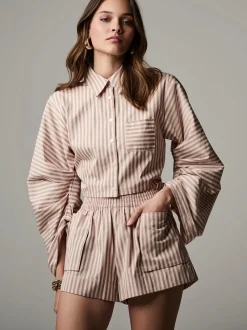 Online - Mira Shorts - Blush Stripe Shorts