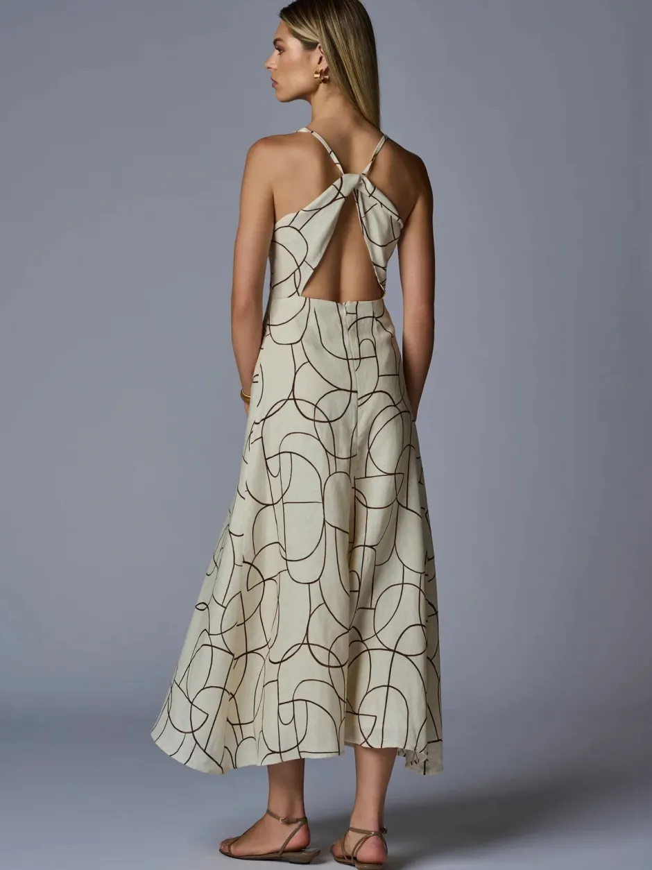 Outlet - Wyeth Dress - Brown Geo Print Rompers
