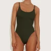 Sale - Camille Swim - Metallic Khaki One Piece