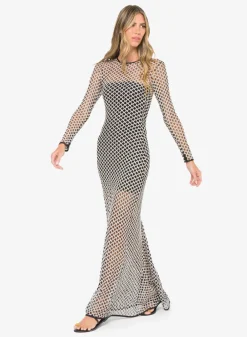 Hot - Gia Dress - Black/Champagne Midi | Midi Dresses