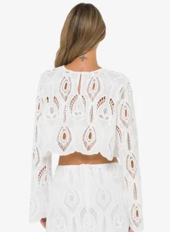 Online - Karli Top - Off White Crop Tops