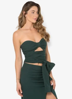 Clearance - Kim Top - Hunter Green Crop Tops