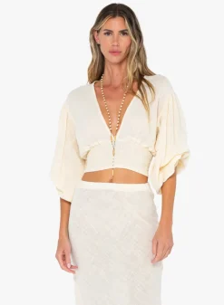 Clearance - Nava Top - Vanilla Crop Tops