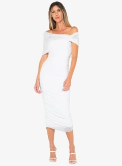 Fashion - Nora Dress - Off White Dresses | Midi