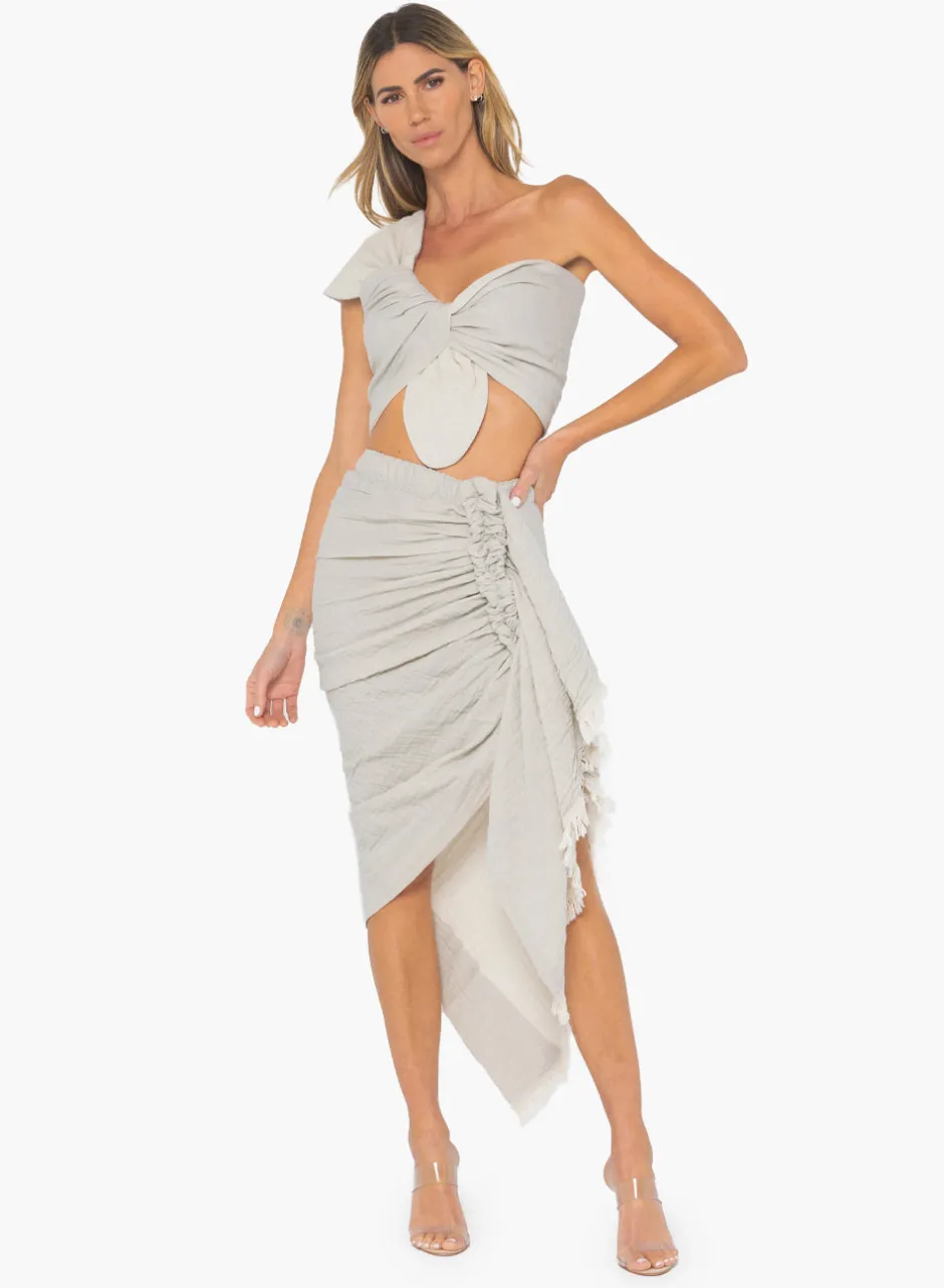 Outlet - Sol Bandeau - Grey/Oatmeal Crop Tops