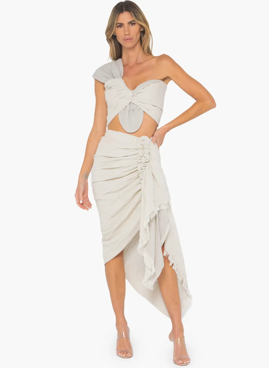 Outlet - Sol Bandeau - Grey/Oatmeal Crop Tops