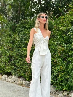 Clearance - Sol Jumpsuit - Black Stripe Pants Jumpsuits