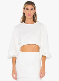 Discount - Whitney Top - White Crop Tops