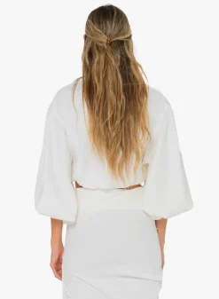 Discount - Whitney Top - White Crop Tops