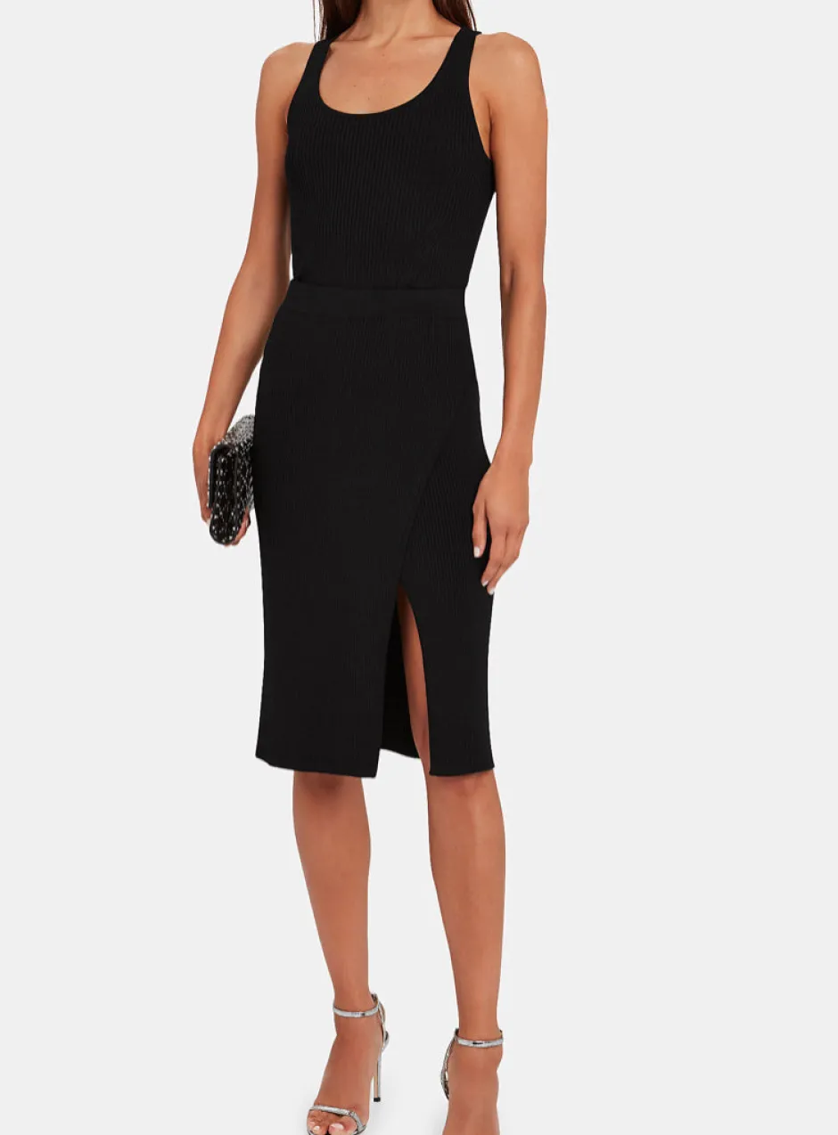 Best Jonathan - Deep Rib Wrap Skirt - Black Long Skirts