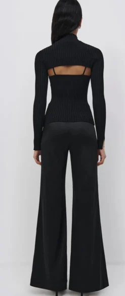 Discount Jonathan - Jordana Duches Satin Pant - Black Pants