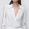 Online Jonathan - Stormy Beaded Coverup Top - Ivory Coverups