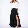 New - Bette Midi Skirt - Black Long Skirts