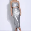 Online - Hayve Sequin Skirt - Silver Long Skirts