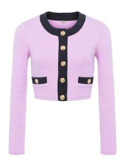 Best - Adaline Colorblock Chic Swim Cardigan - Light Violet Coverups | Sweaters & Knits
