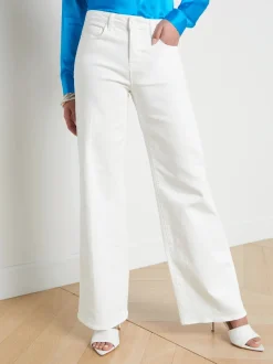 Sale L’agence - Alicent Wide Leg Jean - Blanc Flare | High-Rise