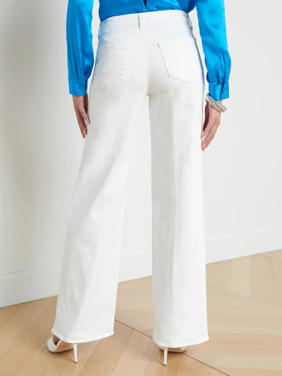 Sale L’agence - Alicent Wide Leg Jean - Blanc Flare | High-Rise