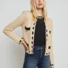 Sale - Astor Contrast Trim Cardigan - Biscuit/Black Sweaters & Knits