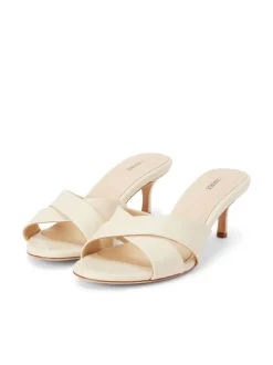 Outlet L’agence - Aveline Kitten Heel Sandal - Ecru Leather Shoes