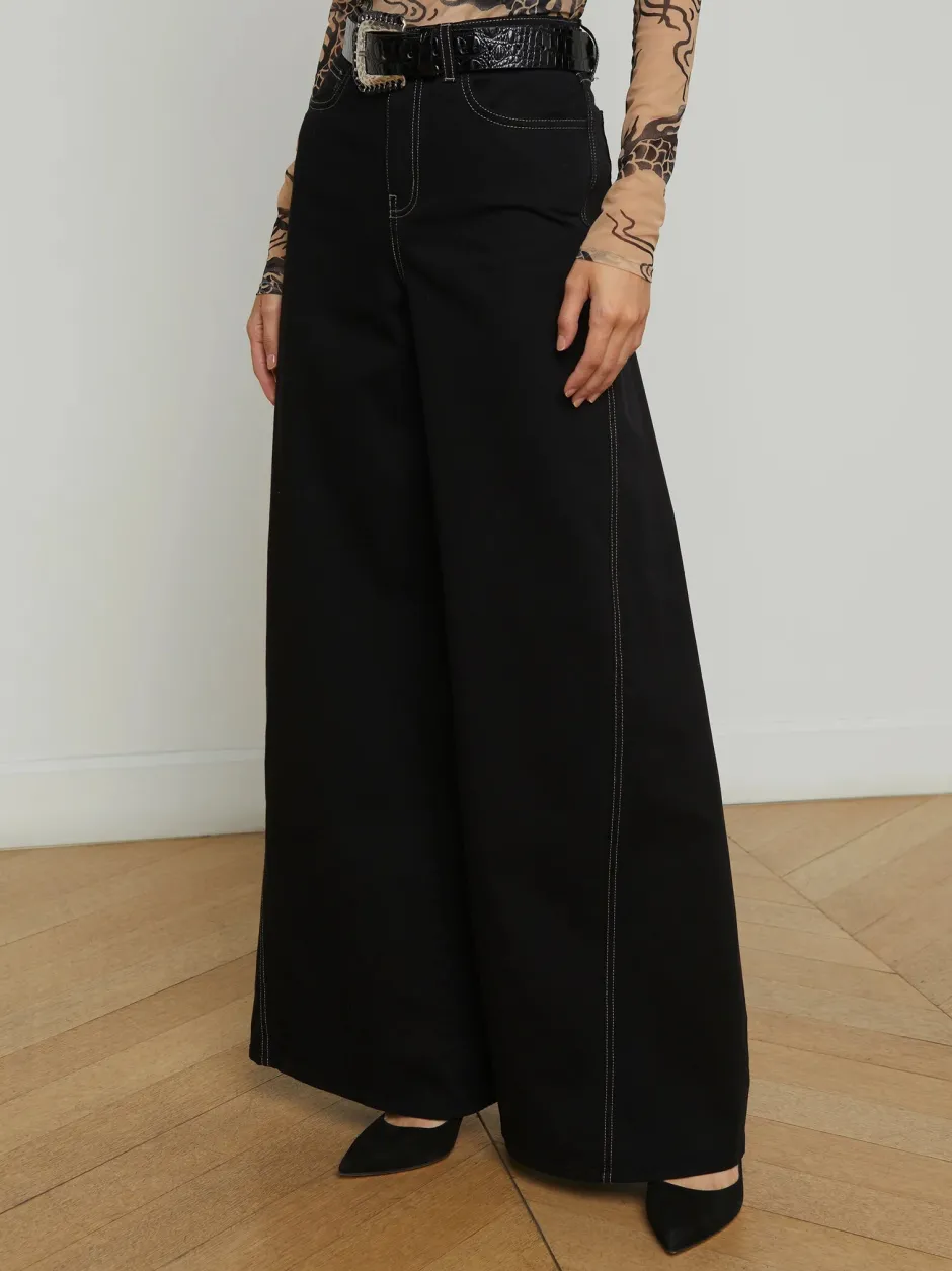 Sale - Beau Wide-Leg Jean - Noir/Mothergoose Denim | All Denim