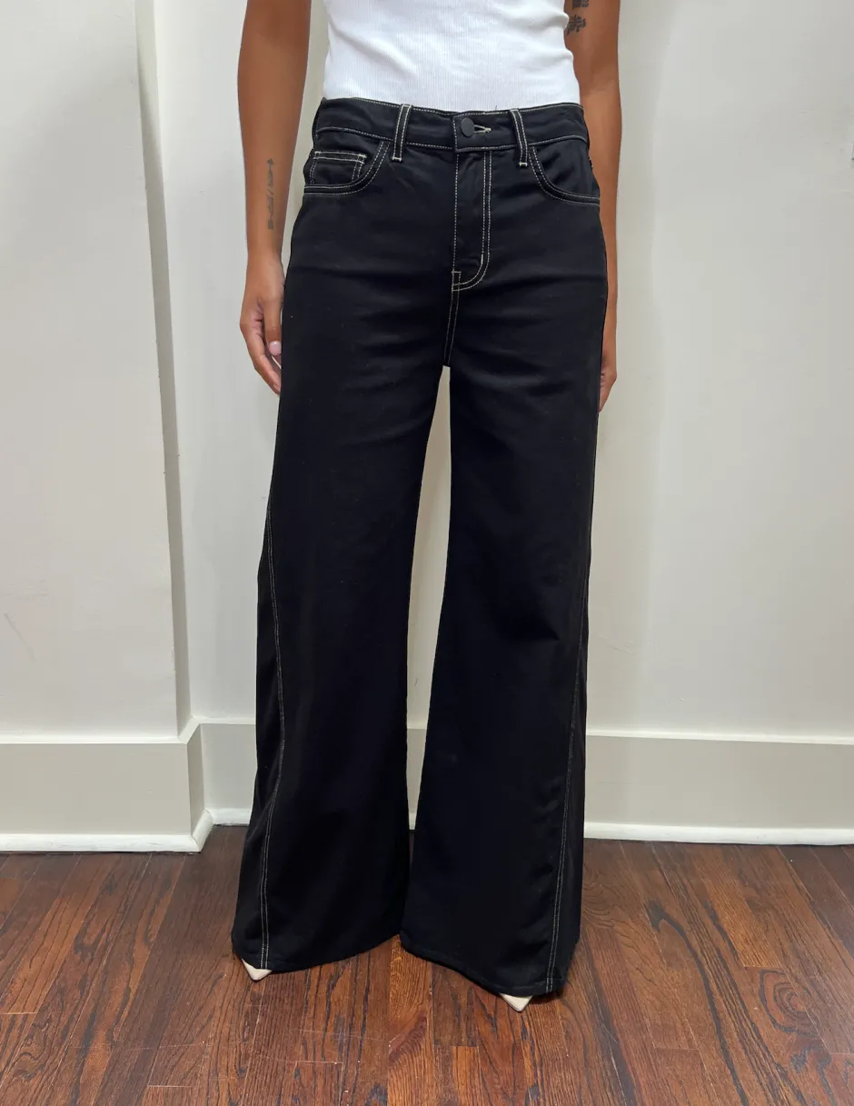 Sale - Beau Wide-Leg Jean - Noir/Mothergoose Denim | All Denim