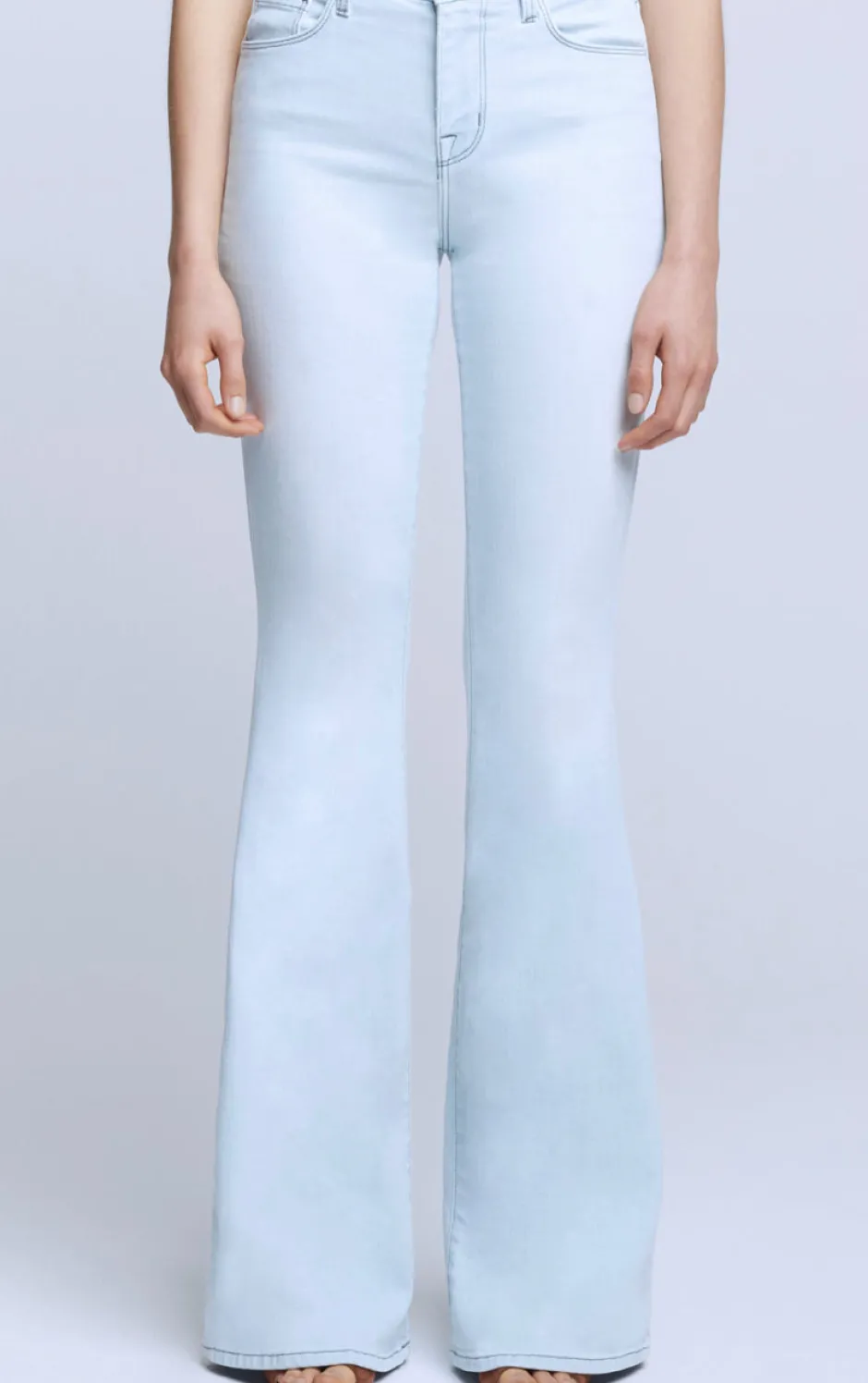 Online - Bell H/R Flare - Bleach Down Denim | All Denim