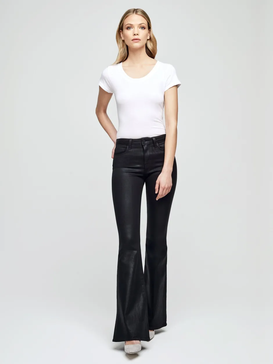 Discount - Bell H/R Flare - Noir Coated Denim | All Denim