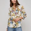 Outlet - Camille Blouse - Vintage White Small Floral Baroque Blouses