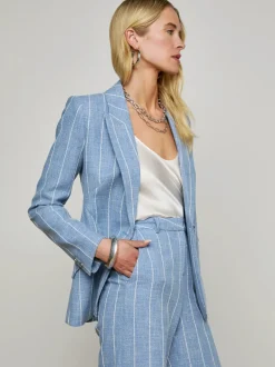 Outlet L’agence - Chamberlain Blazer - Sky Blue/White Pinstripe Blazers