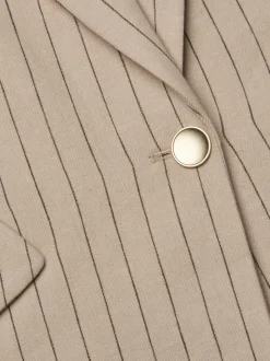 Discount L’agence - Chamberlain Blazer - Tan/Brown Pinstripe Blazers